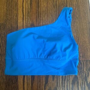Lululemon Athletica One-Shoulder Blue Crop Top